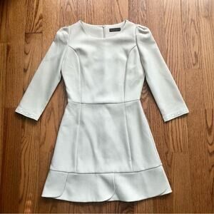 AliceLulu Fit & Flare 3/4 Sleeves Tan Crepe Solid Dress Women’s Size S